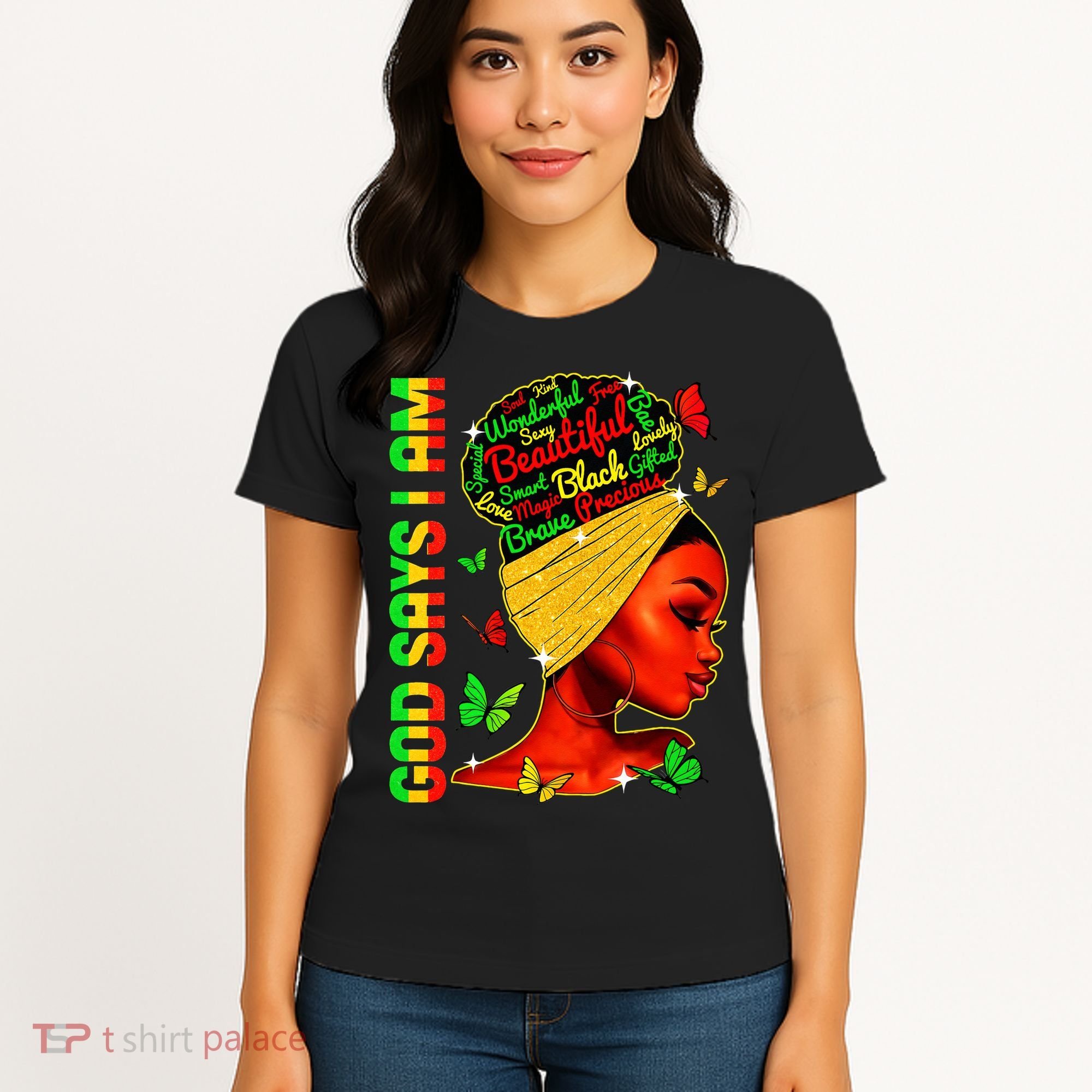 God Says I Am Black Melanin Black History Month Juneteenth Women's T-Shirt