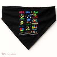 God Says I Am Be Kind Autism Awareness  USA-Made Doggie Bandana thumb 0