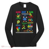 God Says I Am Be Kind Autism Awareness  Long Sleeve Shirt thumb 0