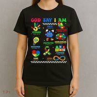 God Says I Am Be Kind Autism Awareness  T-Shirt thumb 4