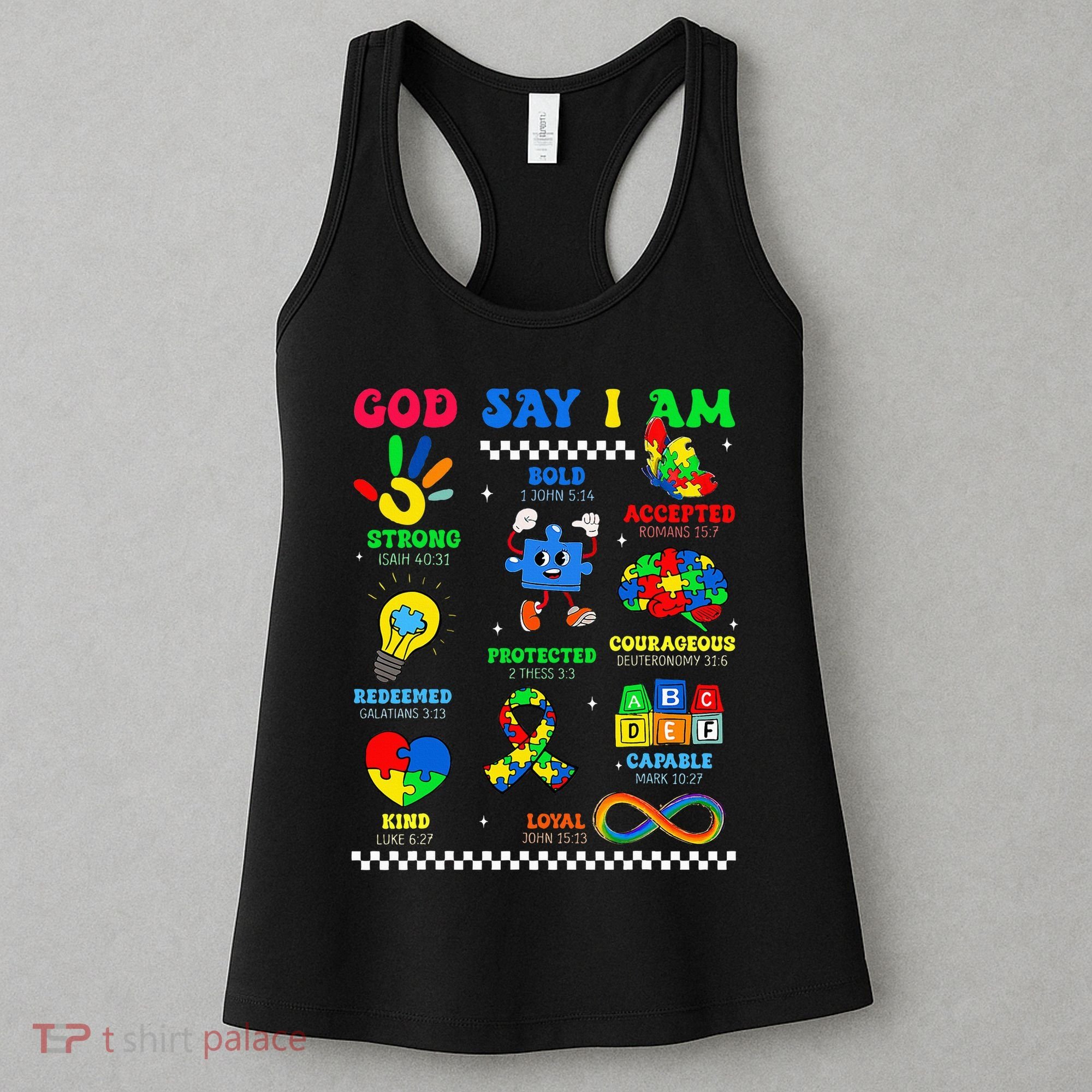 God Says I Am Be Kind Autism Awareness  Women's Tank Top