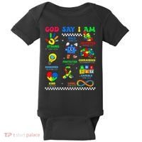 God Says I Am Be Kind Autism Awareness  Baby Bodysuit thumb 0