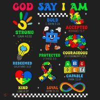 God Says I Am Be Kind Autism Awareness  Hat thumb 2
