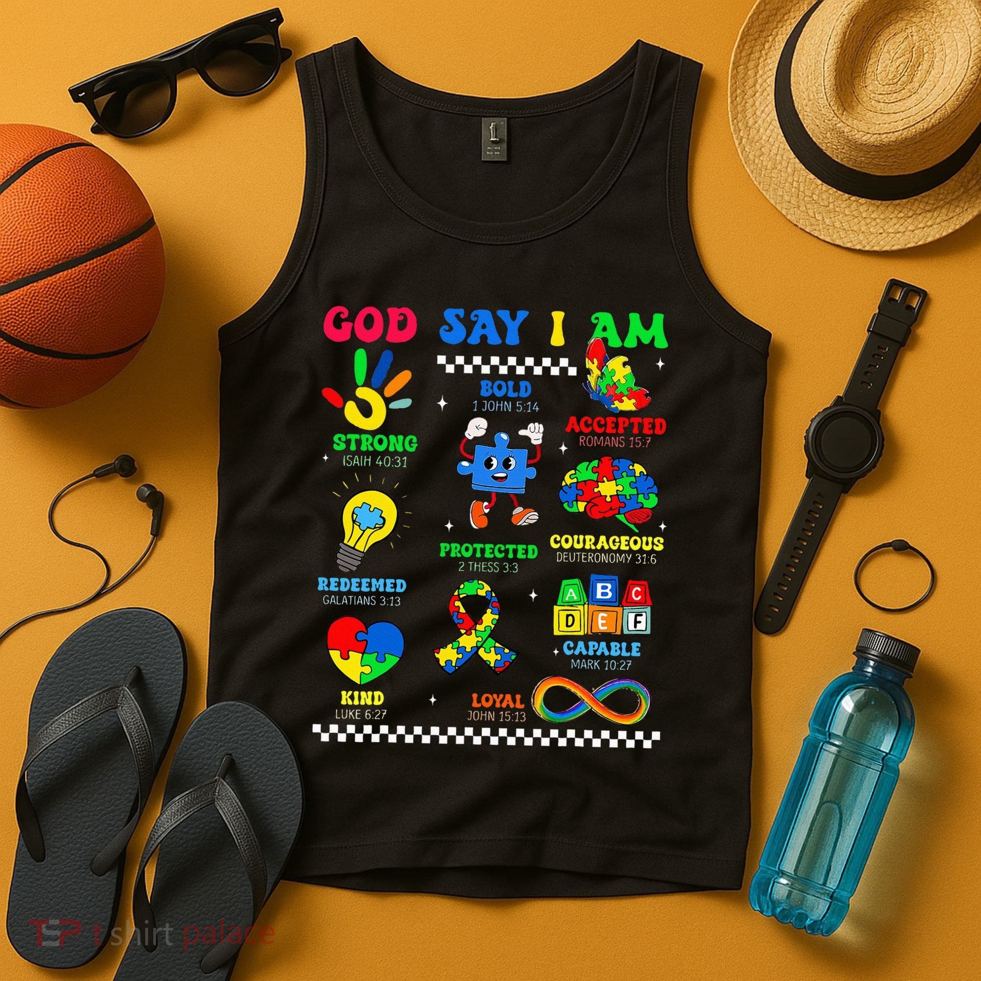 God Says I Am Be Kind Autism Awareness  Tank Top
