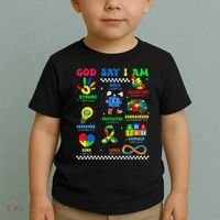 God Says I Am Be Kind Autism Awareness  Toddler T-Shirt thumb 2