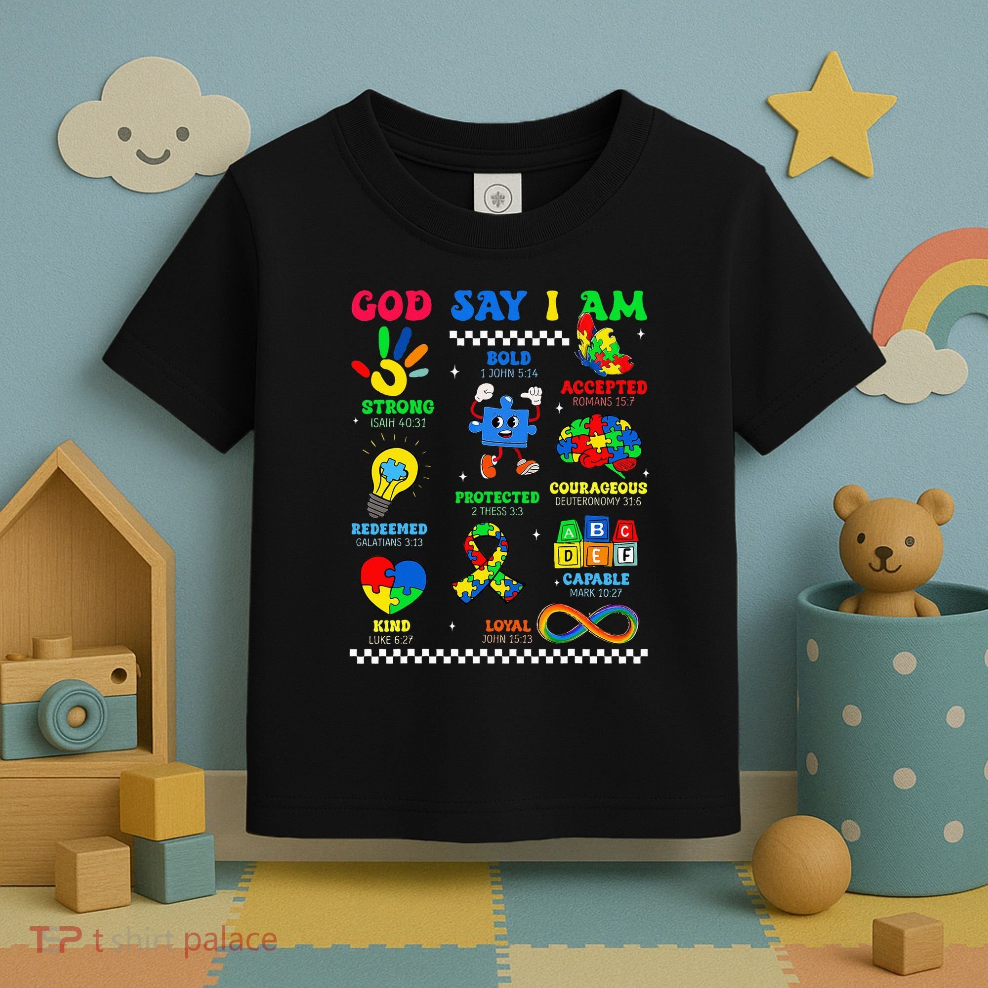 God Says I Am Be Kind Autism Awareness  Toddler T-Shirt