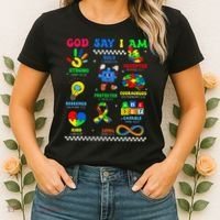 God Says I Am Be Kind Autism Awareness  Women's T-Shirt thumb 2