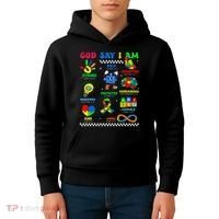 God Says I Am Be Kind Autism Awareness  Kids Hoodie thumb 4