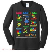 God Says I Am Be Kind Autism Awareness  Kids Long Sleeve Shirt thumb 0