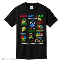God Says I Am Be Kind Autism Awareness  Kids T-Shirt thumb 0