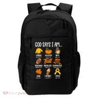 God Says I Am Fall Vibes Autumn Christian Backpack thumb 0