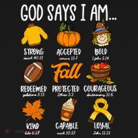 God Says I Am Fall Vibes Autumn Christian Backpack thumb 2