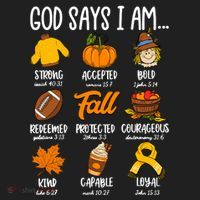 God Says I Am Fall Vibes Autumn Christian Tumbler thumb 3