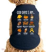 God Says I Am Fall Vibes Autumn Christian Doggie Tank thumb 0