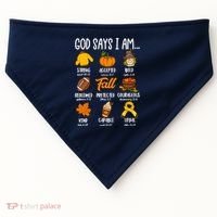 God Says I Am Fall Vibes Autumn Christian USA-Made Doggie Bandana thumb 0