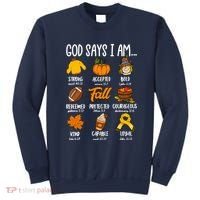God Says I Am Fall Vibes Autumn Christian Sweatshirt thumb 0