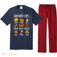 God Says I Am Fall Vibes Autumn Christian Pajama Set thumb 0