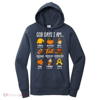 God Says I Am Fall Vibes Autumn Christian Women's Hoodie
