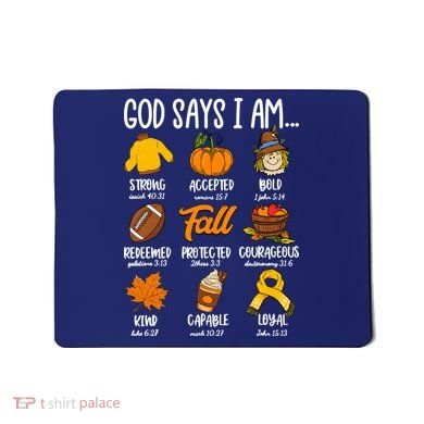 God Says I Am Fall Vibes Autumn Christian Mousepad