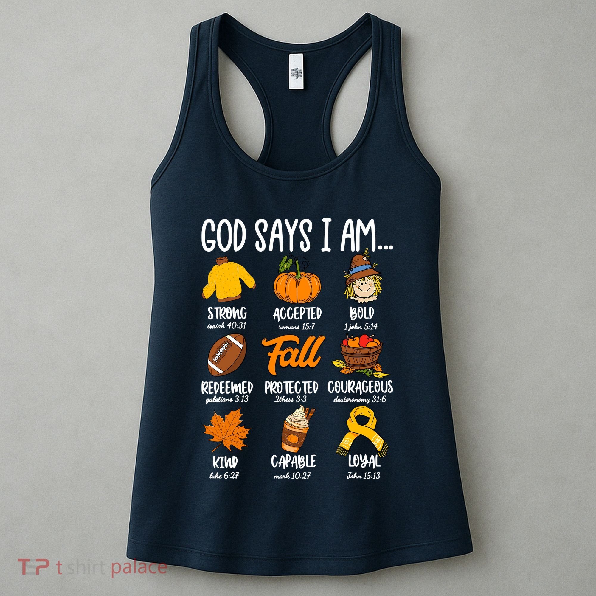 God Says I Am Fall Vibes Autumn Christian Women's Tank Top