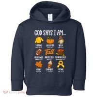 God Says I Am Fall Vibes Autumn Christian Toddler Hoodie thumb 0