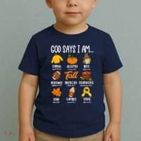 God Says I Am Fall Vibes Autumn Christian Toddler T-Shirt thumb 2