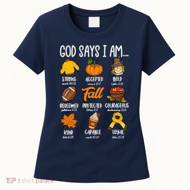 God Says I Am Fall Vibes Autumn Christian Women's T-Shirt