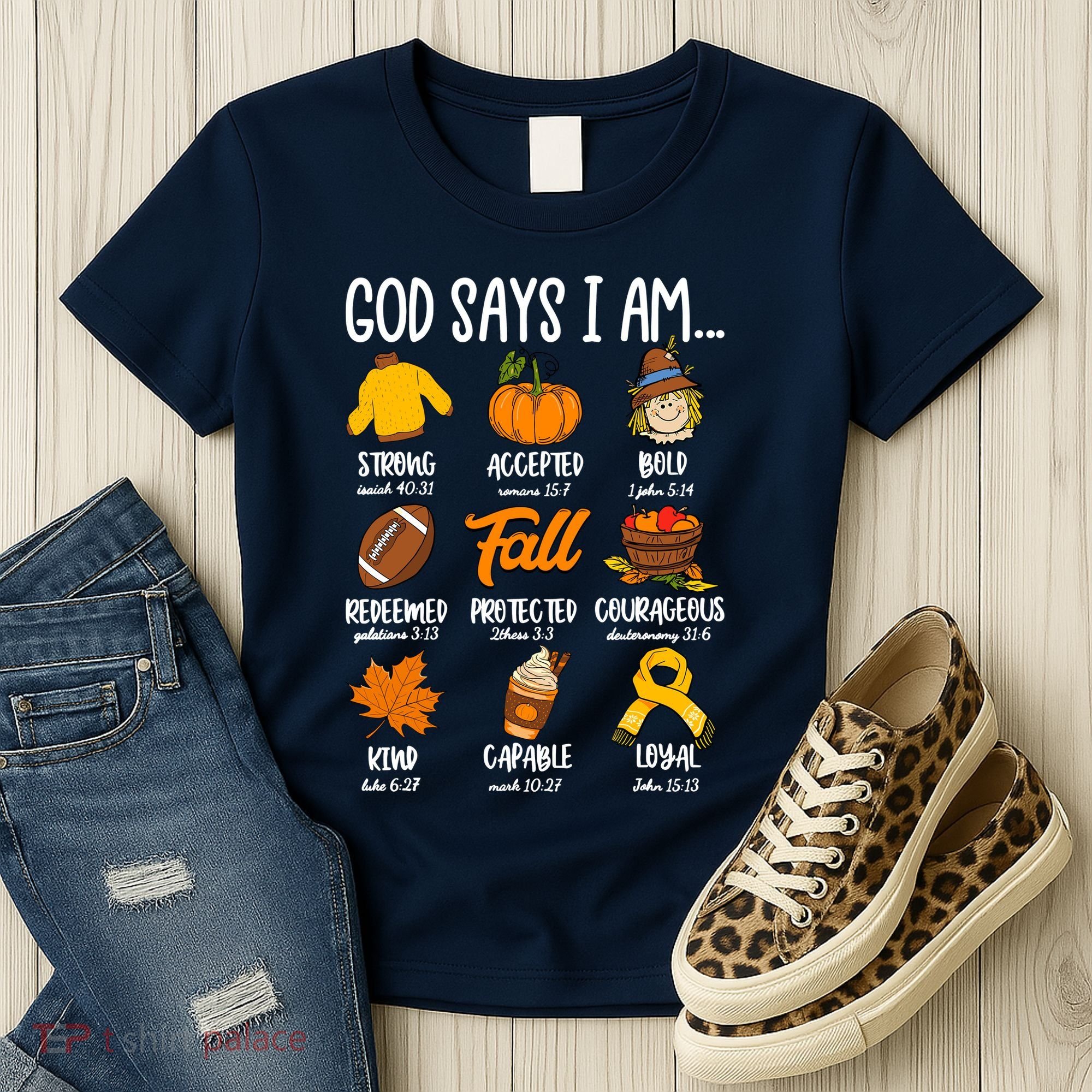 God Says I Am Fall Vibes Autumn Christian Women's T-Shirt