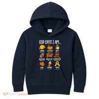 God Says I Am Fall Vibes Autumn Christian Kids Hoodie thumb 0