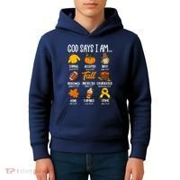 God Says I Am Fall Vibes Autumn Christian Kids Hoodie thumb 4