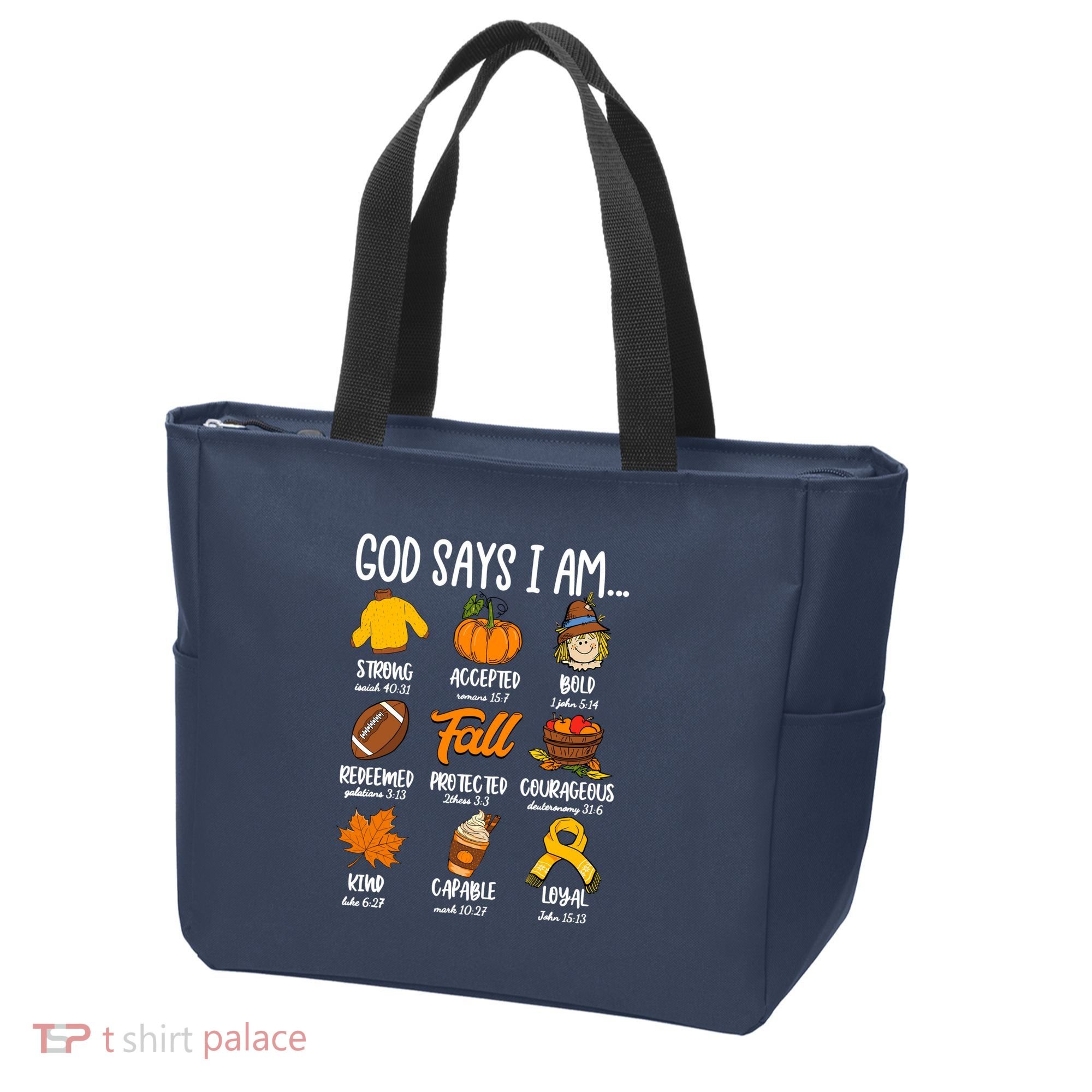 God Says I Am Fall Vibes Autumn Christian Tote Bag