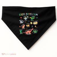 God Says I Am Dinosaur USA-Made Doggie Bandana thumb 0