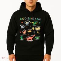 God Says I Am Dinosaur Hoodie thumb 2