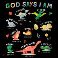 God Says I Am Dinosaur Ornament thumb 1