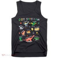 God Says I Am Dinosaur Tank Top thumb 0