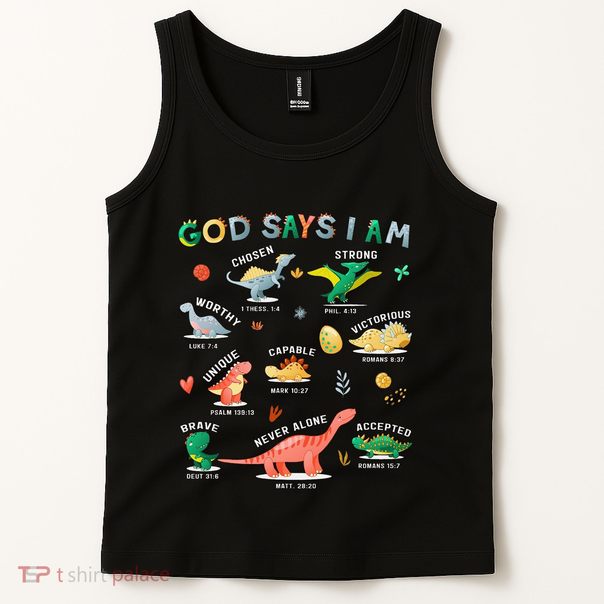 God Says I Am Dinosaur Tank Top