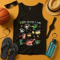 God Says I Am Dinosaur Tank Top thumb 4