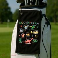 God Says I Am Dinosaur Golf Towel thumb 2