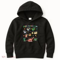 God Says I Am Dinosaur Kids Hoodie thumb 0