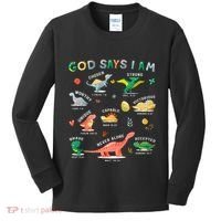 God Says I Am Dinosaur Kids Long Sleeve Shirt thumb 0