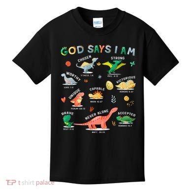 God Says I Am Dinosaur Kids T-Shirt