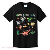 God Says I Am Dinosaur Kids T-Shirt thumb 0