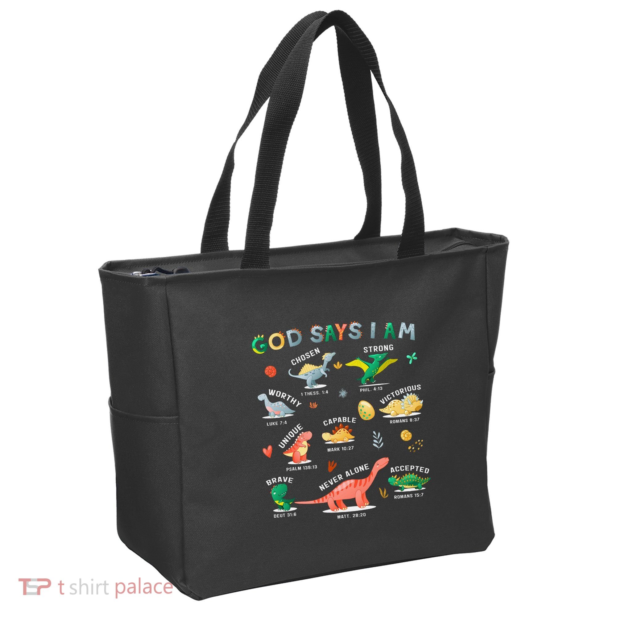 God Says I Am Dinosaur Tote Bag