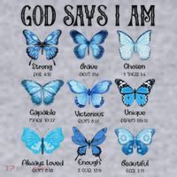 God Says I Am Butterfly Christian Religious Women's Sweatshirt thumb 2