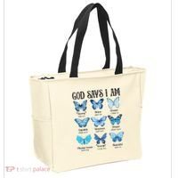 God Says I Am Butterfly Christian Religious Tote Bag thumb 2