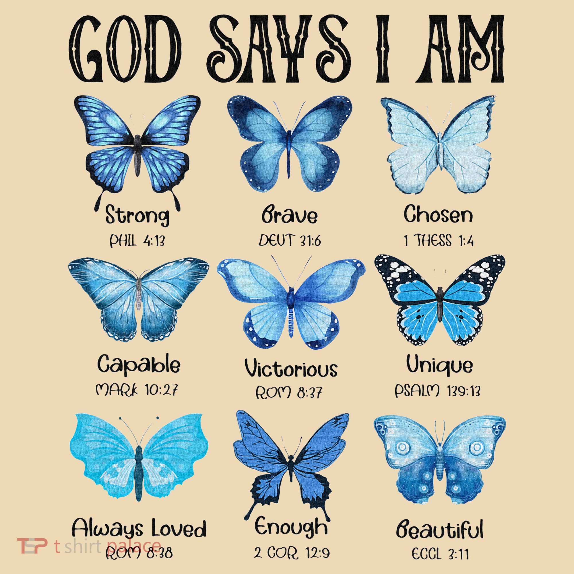 God Says I Am Butterfly Christian Religious Tote Bag