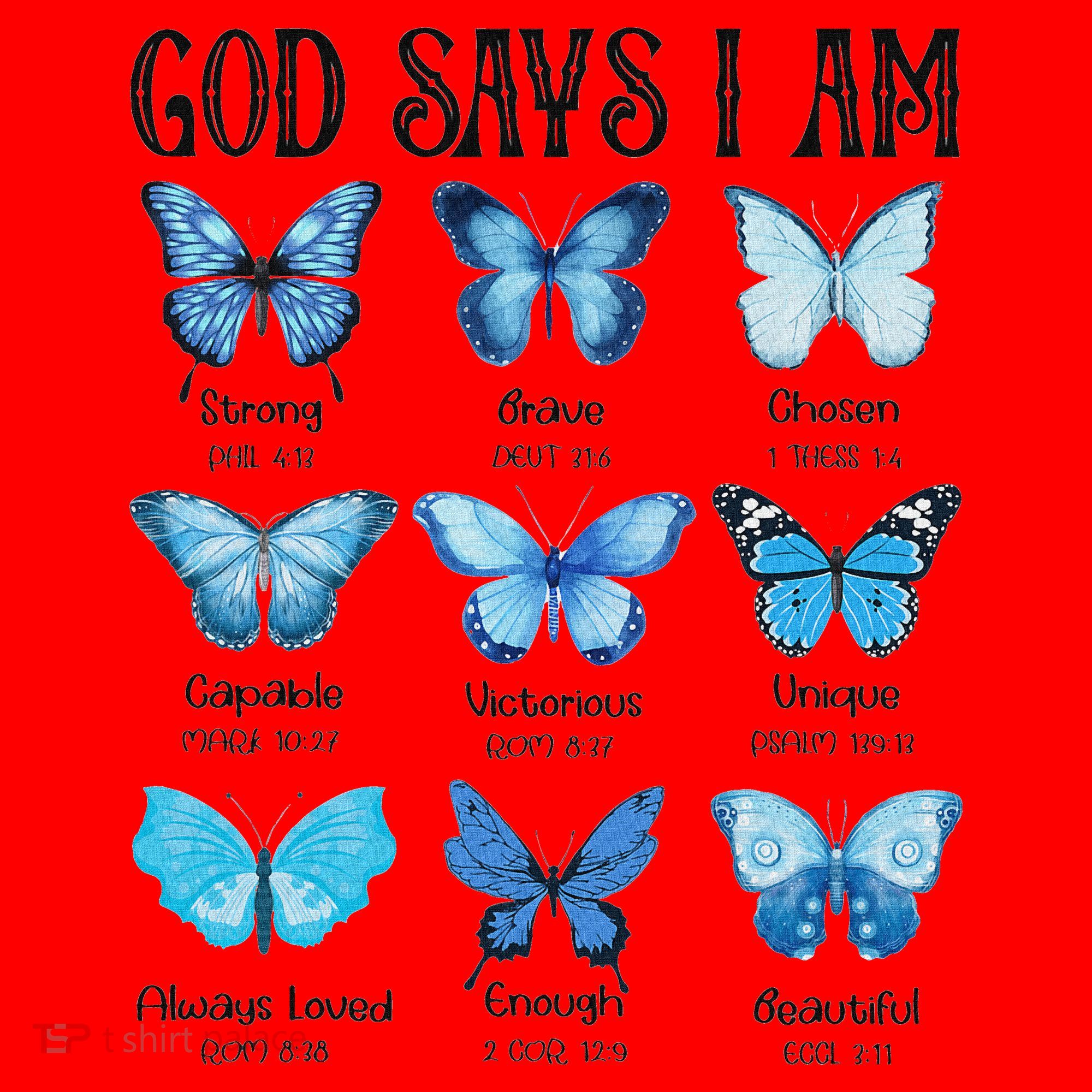 God Says I Am Butterfly Christian Religious Santa Hat