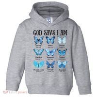 God Says I Am Butterfly Christian Religious Toddler Hoodie thumb 0