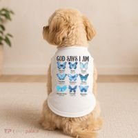 God Says I Am Butterfly Christian Religious Doggie Tank thumb 2