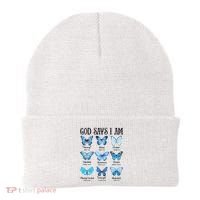 God Says I Am Butterfly Christian Religious Beanie thumb 0